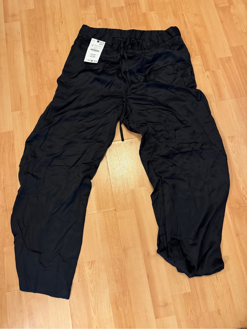 Zara Black Drawstring Relaxed Joggers